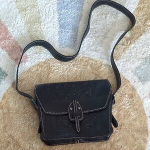 Elegant Black Leather Crossbody Bag